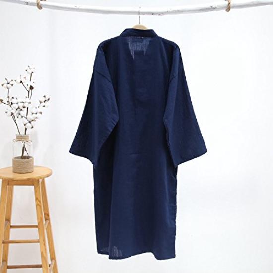 Midnight Diner Japansk front matchende rom Herrepyjamas, Jinbei, stil, ensfarget, stil, åpning, antrekk, bruk, stilig, ett stykke (M, blå)