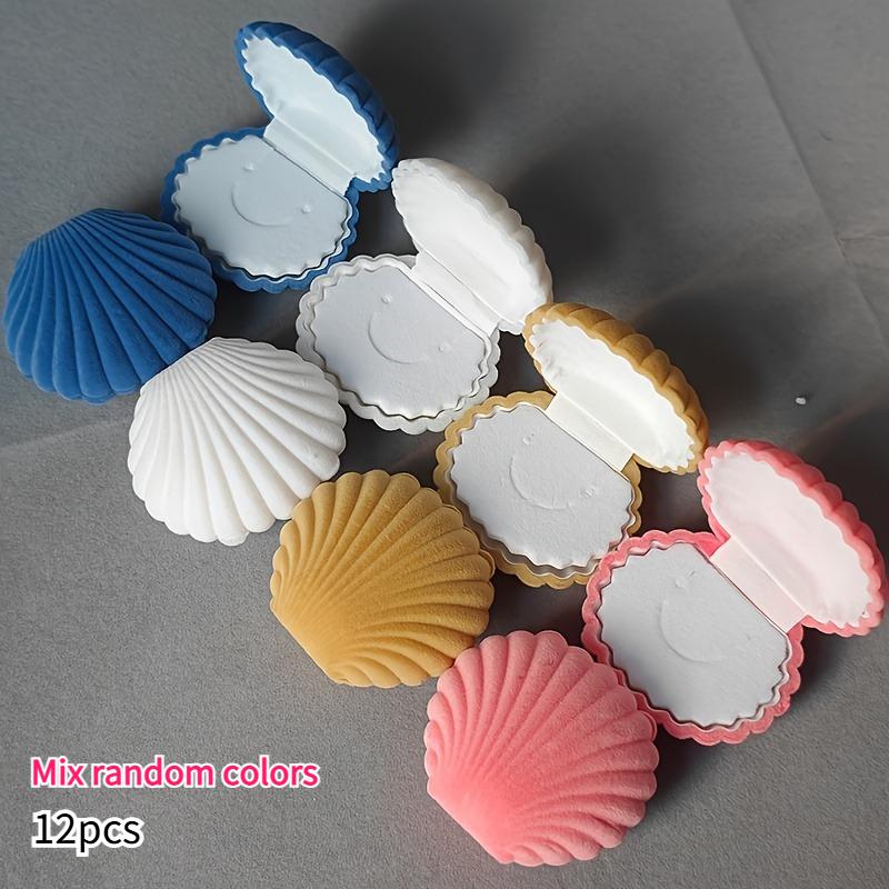 12pcs Shell Velvet Jewelry Gift Boxes Packaging Box Multi-Colors Necklace and Earring Jewelrys Pendant Organizer Display Cases