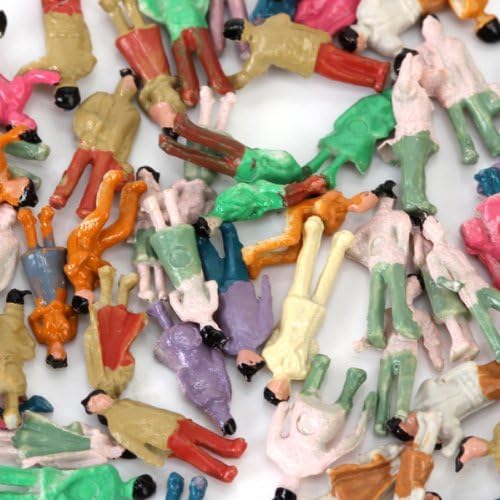 Set of 100 1:150 Scale Painted Figures, 8-11mm, for Model Trains, Dioramas, Architectural Models, and Trains.