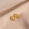 Women 925 Silver Needle Rose Gold Buckle Hoop Earrings Advanced Niche Ear Jewelry