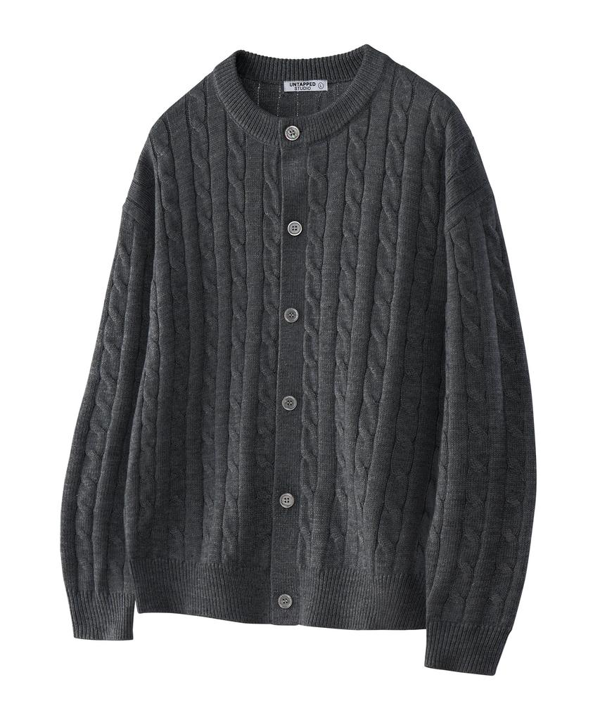 Untapped Studio [2Pack] Oversized Cable Round Knit Cardigan 4 Colors