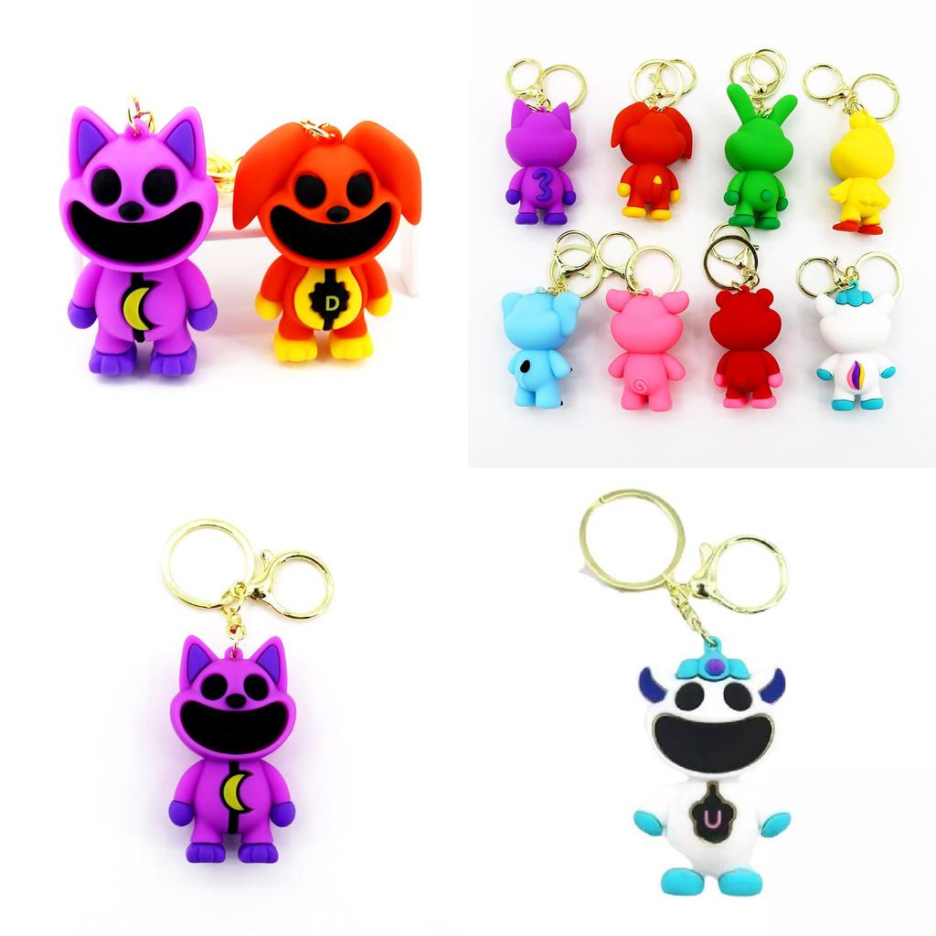 Smilingcritters Bobi Game Time 3 Cute Animal Keychain Big Mouth Monster Pendant Purple