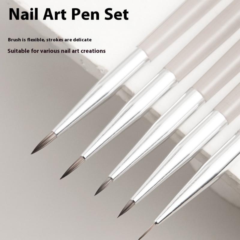 Nail Art Brush Checker Nail Drawing Painting Line Brush Uv Gel Brush Detail Brush Nail Art Tool Acrylic Diy Design Manicure Tool