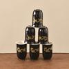 Retro Ceramic Gongfu Tea Set: Teacups, Pitcher, Gaiwan