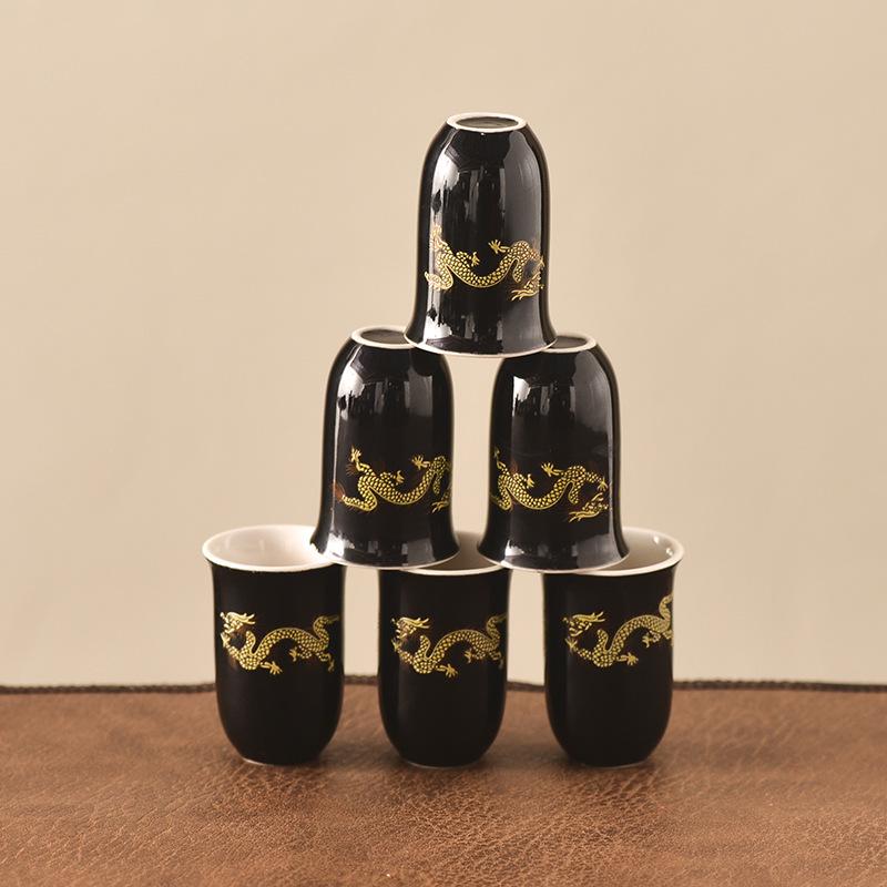 Retro Ceramic Gongfu Tea Set: Teacups, Pitcher, Gaiwan