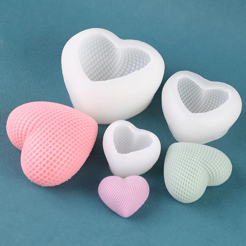 1 Stück, große, mittlere und kleine herzförmige Duftkerzen-Silikonform, Gips-Handseife, DIY-Backen, Tortendekoration