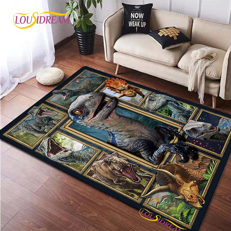

Dinosaur Jurassic Carpet for Living Room Bedroom Rugs Kitchen Kids Door Unslip Floor Mats Birthday gift photography props Rug 40x60cm