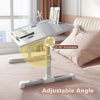 Grey Foldable Lift Small Table Adjustable Notebook Stand Household Portable Laptop Desk Bedside
