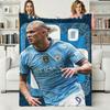 3D E-Erling H-Haaland Fußballstar 2026 Weiche Warme Flanelldecke Kunst Für Schlafzimmerwand Wohnzimmer Dekoration Bett Picknick Büro Geschenk