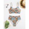 Nouveau Maillot de Bain Bikini Sexy Bikini Imprimé Taille Haute Maillot de Bain à Fente pour Femmes