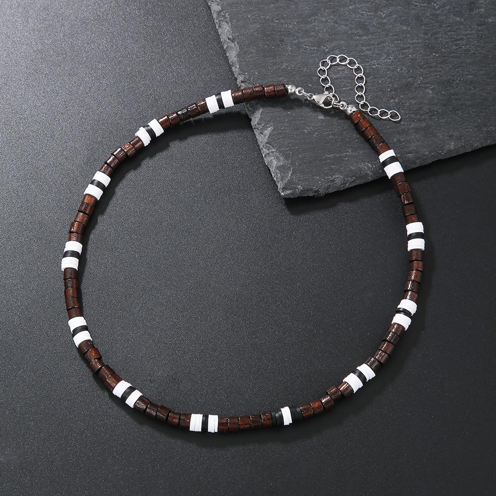 Herren Trendy Mattes Schwarzes Facettiertes Achat Halskette - Hip Hop Punk Stil, Edelstahl Schlüsselbein Kette