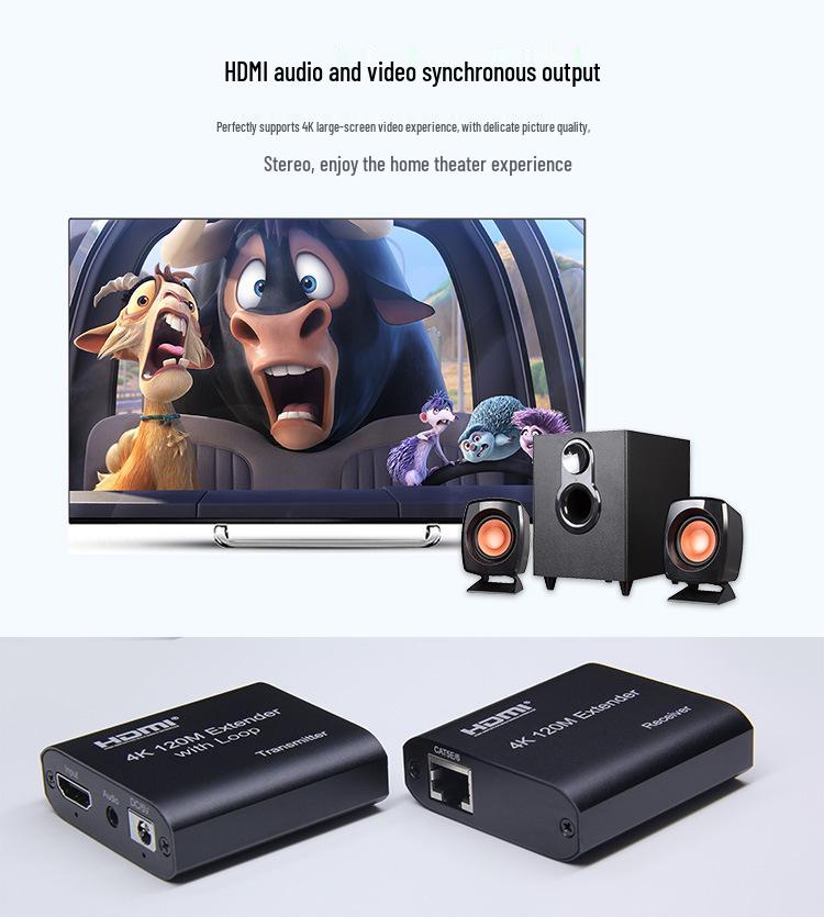 4K HDMI Extender with 120m Loop-Out and Audio