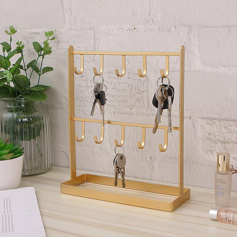 2 Tier Metal Jewelry Display Stand Earring Necklace Holder Organizer Rack Multipurpose Jewelry Storage for Dresser Vanity Table