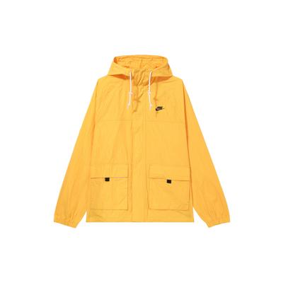 Waterproof Hooded Zip-Up Long Sleeve Jacket Men Outerwear University-Gold FN3109-739