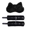 SM Adjustable Handcuffs Toy PU Leather Plush Handcuffs Blindfold Masks Set Restraints Bondage Sex Toy For Adult Game Accessories