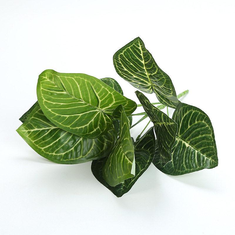 Artificial Pothos & Monstera Leaves Wall Decor for Living Room - Small Potted Greenery Arrangement