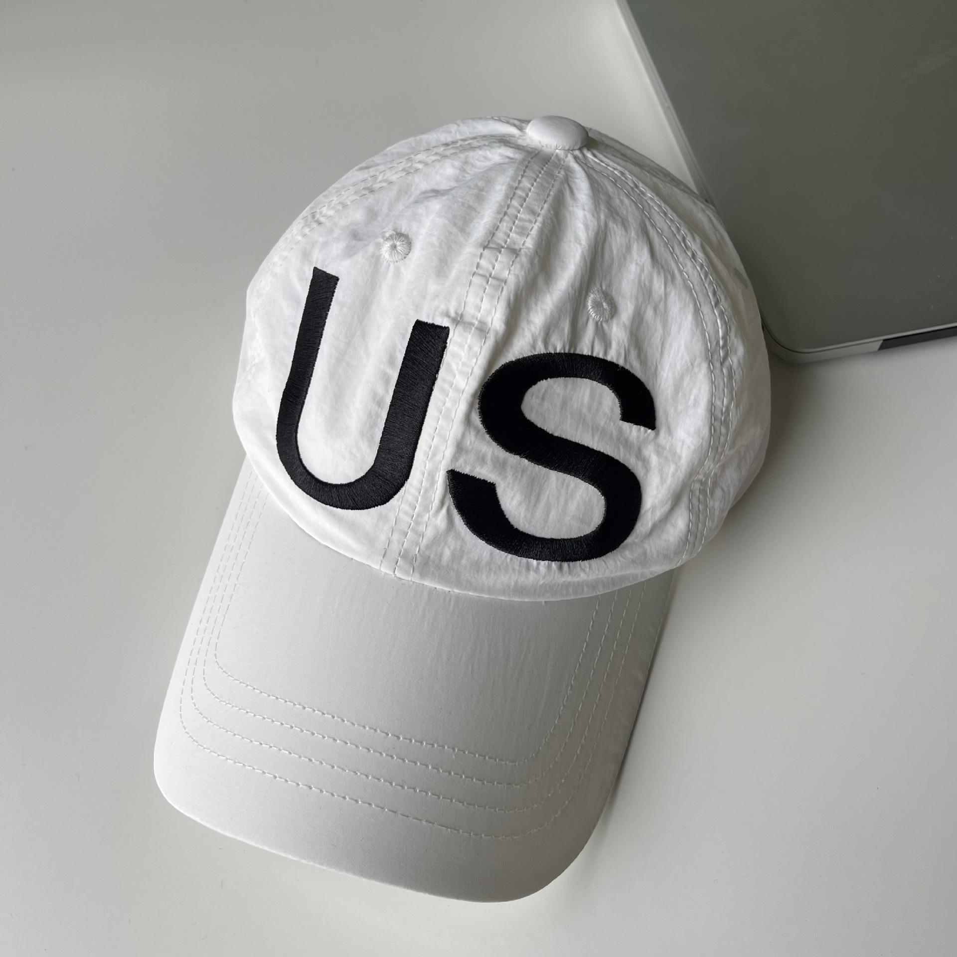 

US peaked cap children s summer niche versatile fire out of the sky embroidery thin baseball cap couple leisure tide Adjustable білий