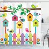 Cartoon Cute Animal Shower Curtain Cat Dog Anime Printed Bathroom Decor 3D Waterproof Bath Fabric Home Curtains For Children