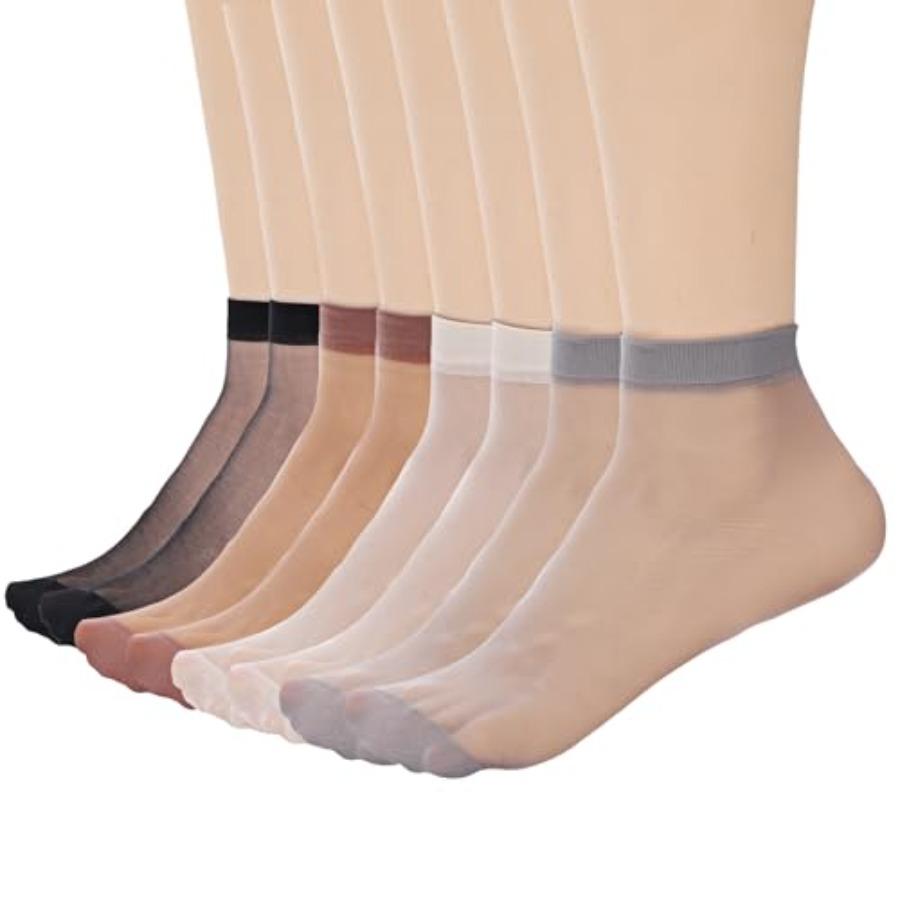 20 Paar Damen Knöchelhohe Zarte Socken Für Damen Weiche Und Dünne Nylon Socken Nude Knöchelstrümpfe Mit Verstärkter Spitze beige
