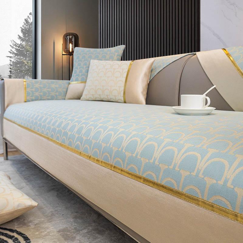 

Подушка для дивана из ледяного шелка, летний коврик, подушка для сиденья, легкий роскошный ветронескользящий чехол для дивана, современный высококачественный чехол для подушки для сиденья, полотенце 45*45cm