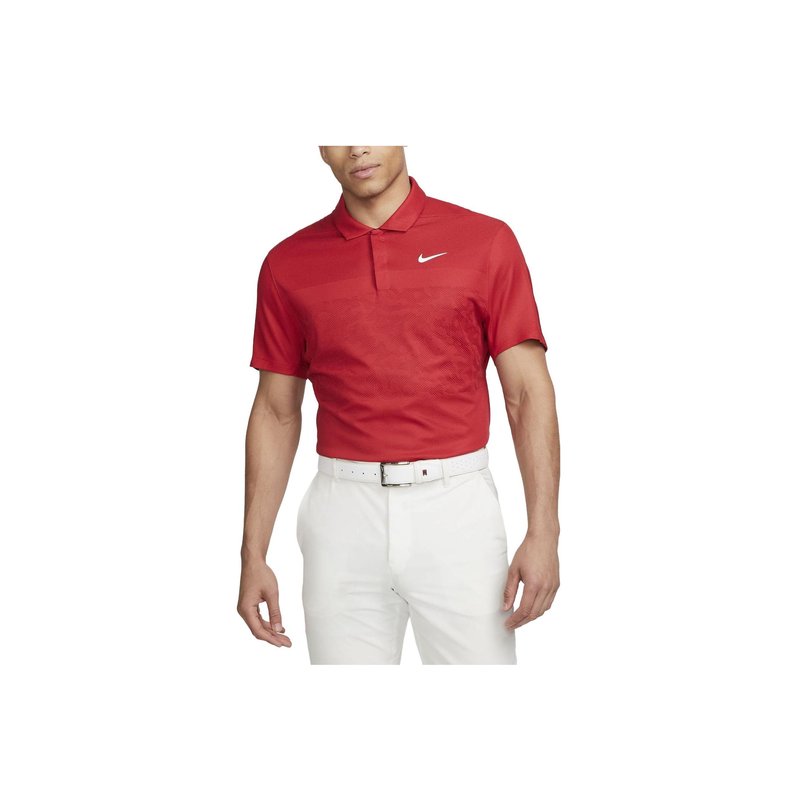 

Nike Solid Color Logo Print Collar Short Sleeve Polo Men Red DR5327-687 L