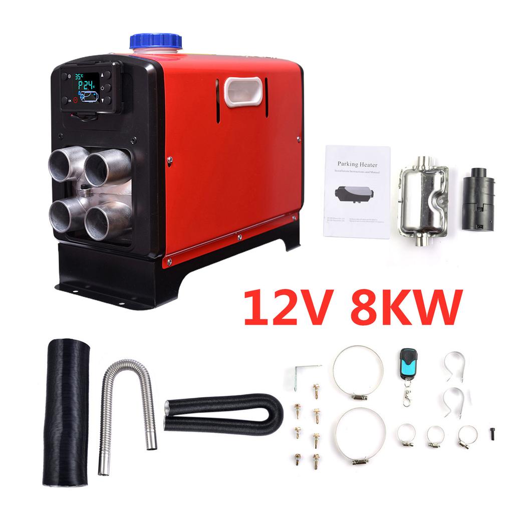 12V 8KW All Heater Adjustable Integrated Air Parking Warmer For Trucks Motor-Homes Boats Bus+LCD Key Switch