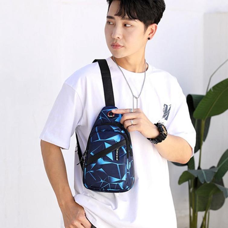 Men's Fashion Messenger Bag Lightweight Sports Leisure Chest Bag Casual Simple Large Capacity Male Bags