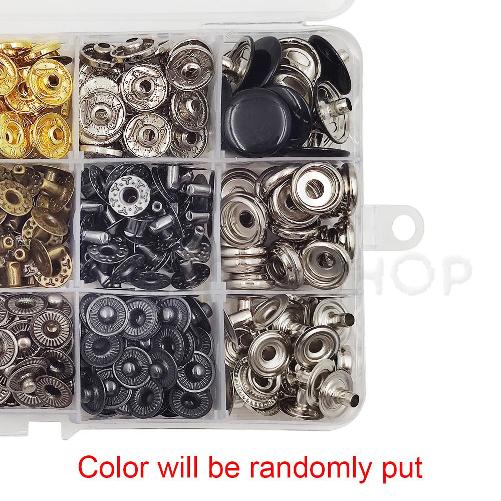Snap Fasteners Kit Metal Button Snaps with Fastener Snap Installation Pliers For Leathercraft Clothes Garment Jean Bags Shoes