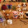 Tiny 3D Beaded Animal DIY Kit, Easy DIY Beading Embroidery Kit With 4 Cute Designs, 3D Animal Themed Beadwork Kit For Beginners