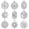 3pcs/Lot Stainless Steel Casting Sunburst Sun Moon Star Charms Pendant For DIY Necklace Bracelet Earrings Jewelry Accessories