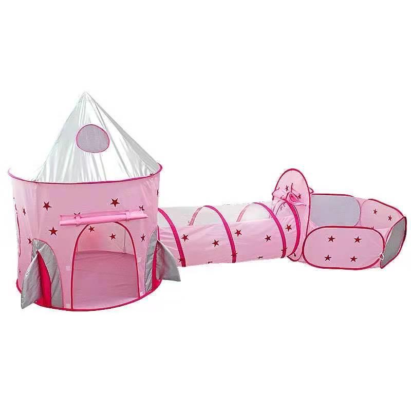 3-in-1 Kids' Play Tent Set: Starry Sky Rocket, Space Capsule, and Ball Pit Yurt