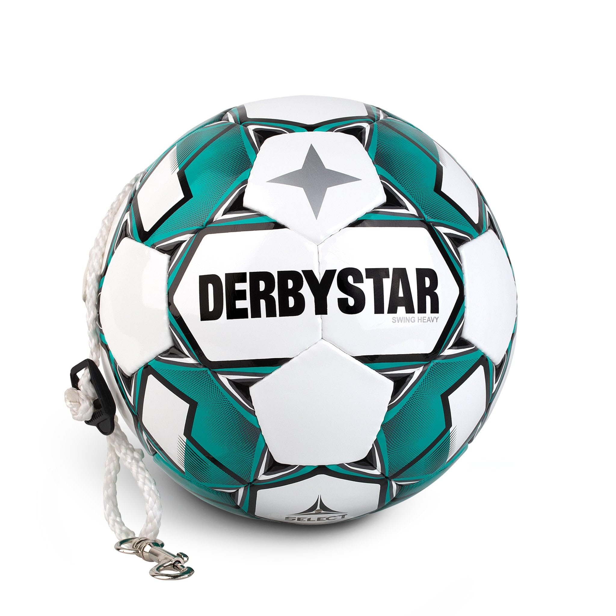 

Тренировочный мяч DERBYSTAR 5 SWING HEAVY 420 г, в комплект входит веревка 4 м.