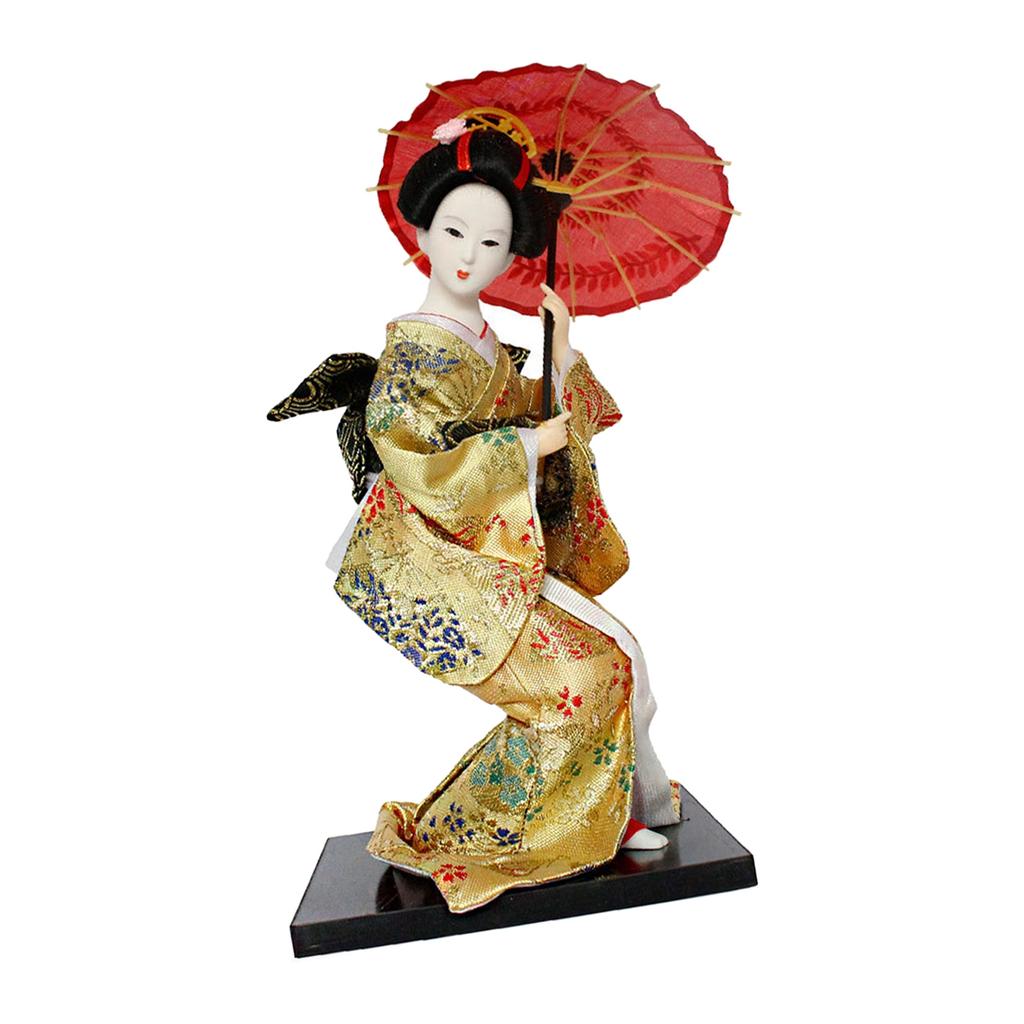 Figurine Kimono Doll Shape Decor Creative Japanese Doll Tabletop Decor Japanese Style Doll Desktop Ornament House Decoration