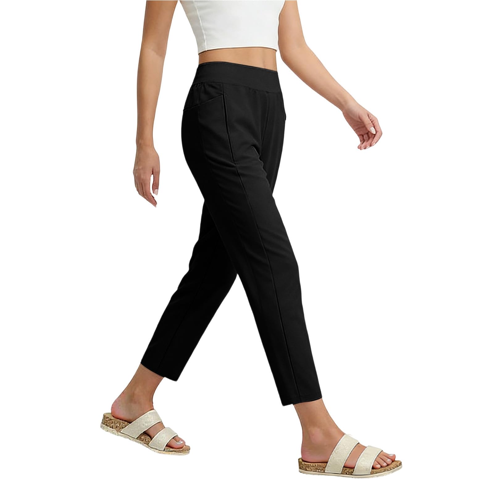 Women s fashionable casual pants M чёрный