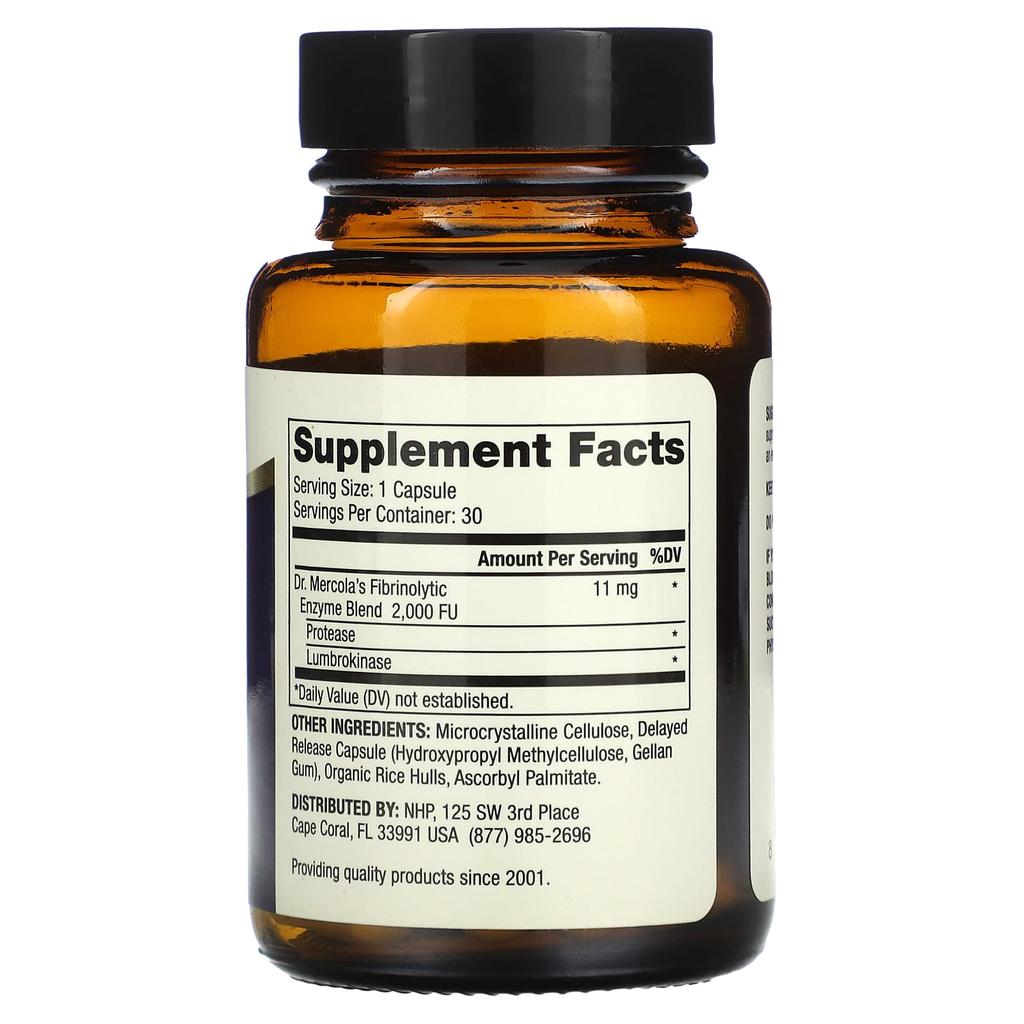 Dr. Mercola Lumbrokinase Enzyme, 30 Capsules