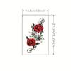 2pcs Red Temporary Rose Flower Arm & Leg Tattoo Stickers, Stripper Chest & Thigh Design, Waterproof, Perfect for Women