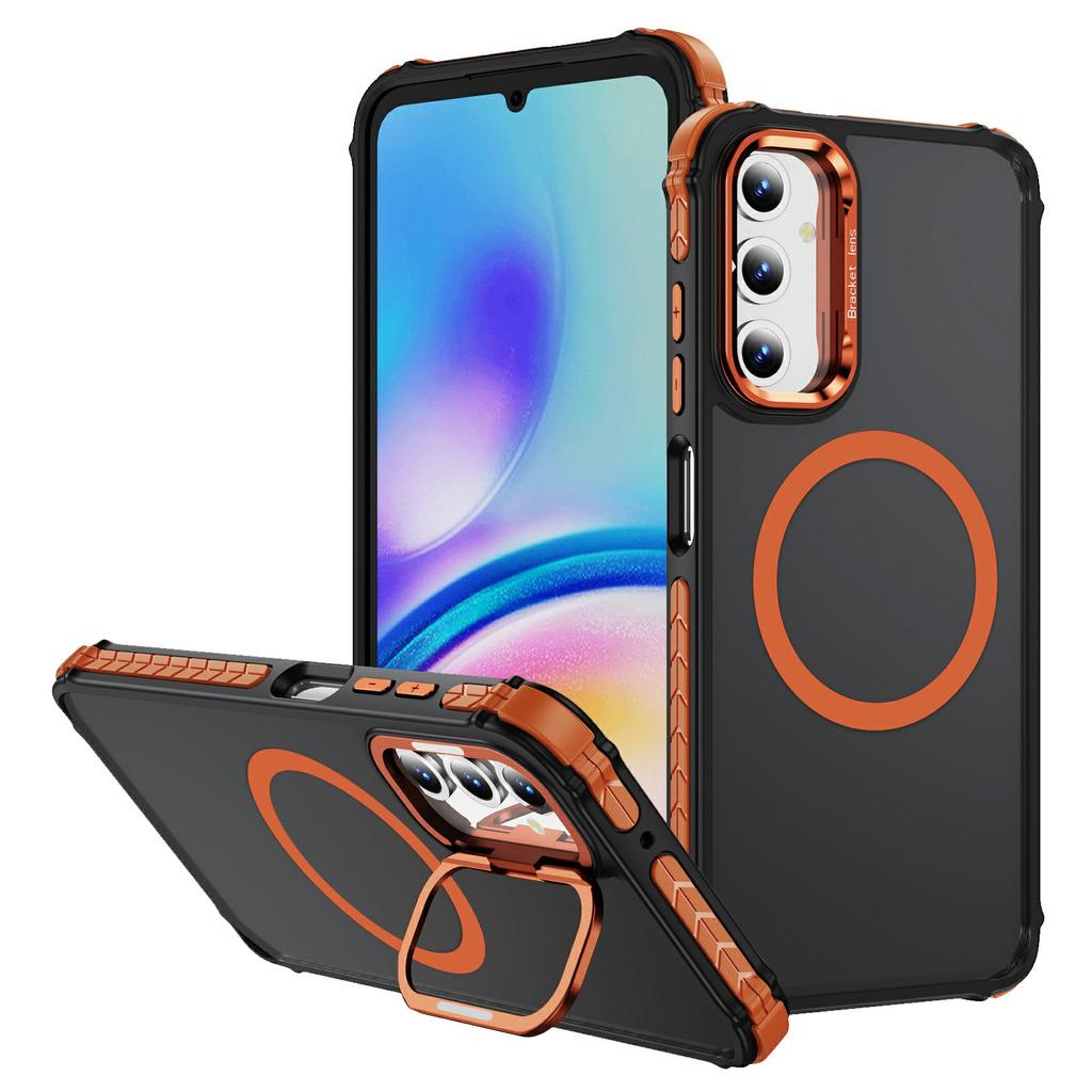 For Samsung Galaxy A25 5G (Global) (161mm) Case with Lens Kickstand Matte Back Cover Magnetic Case