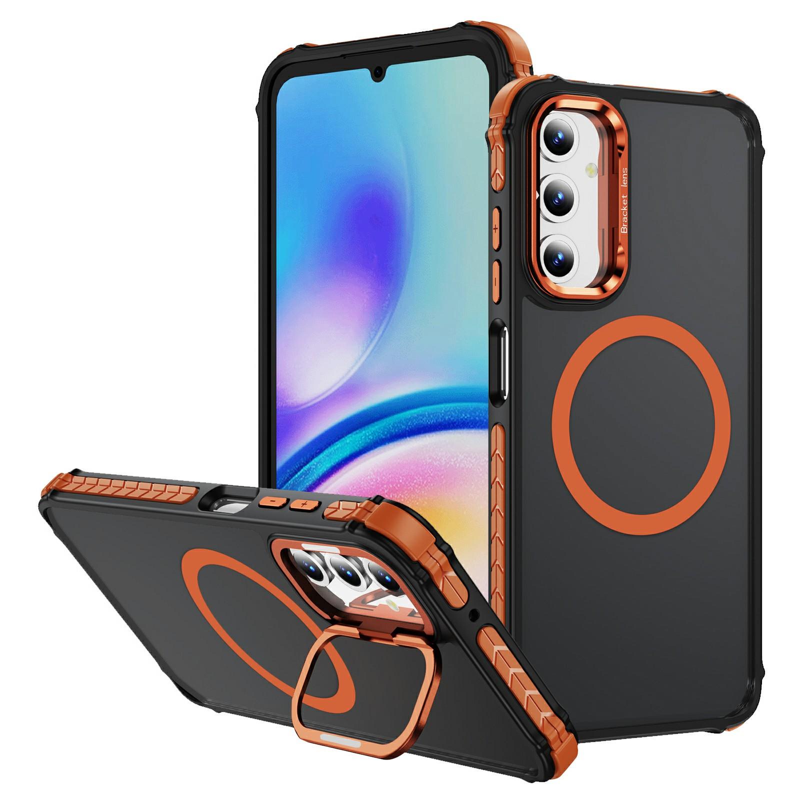 

For Samsung Galaxy A25 5G (Global) (161mm) Case with Lens Kickstand Matte Back Cover Magnetic Case A