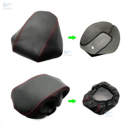 Center Console Lid Box Armrest Black Leather+Red Cover For Hyundai Sonata 04-08