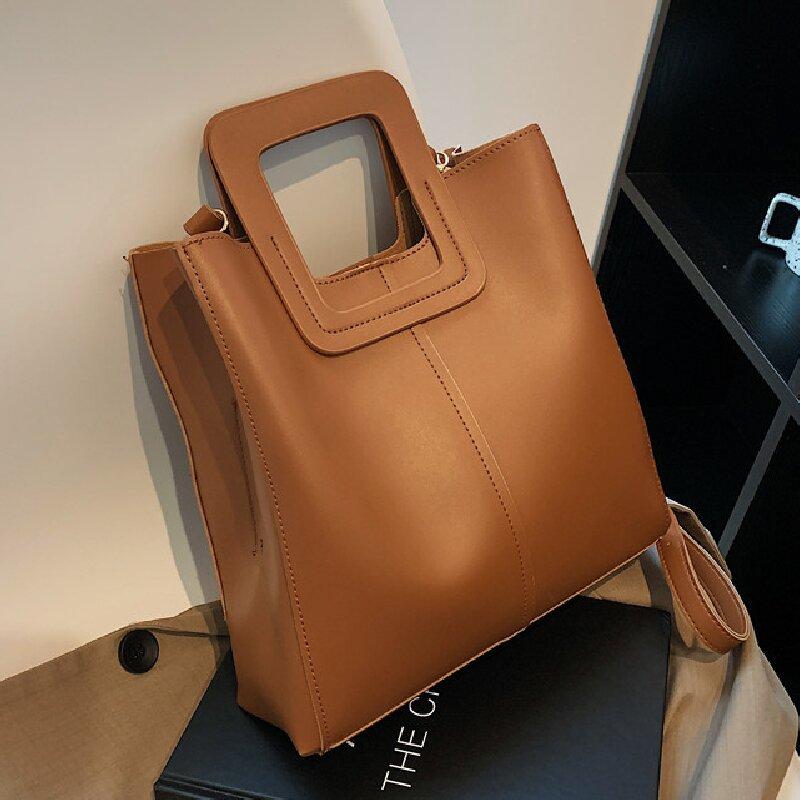 Popular large-capacity bag women's autumn new versatile retro texture shoulder crossbody portable bucket bag