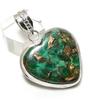 Natural Green Dahlia Turquoise 925 Sterling Silver Jewelry Pendant 1.77" ETC-14354
