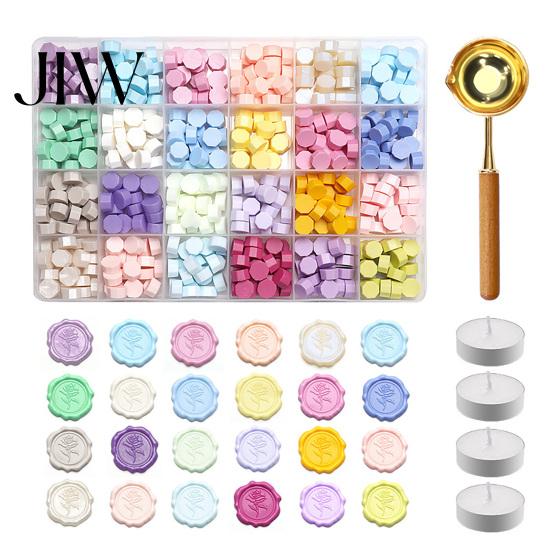 Wedding Invitation Tools Wax Seal Kit, with Beads Melting Spoon And Candles Set, Crafting Starter Set Stamp for DIY Invitations Candle