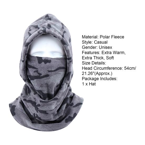 Practical Cycling Face Cover Hat Set Thick Drawstring Keep Warm