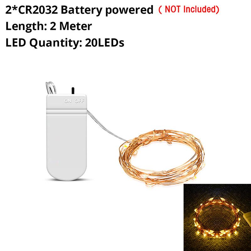 Fairy 2M 5M Battery Operated LED Copper Wire String Lights