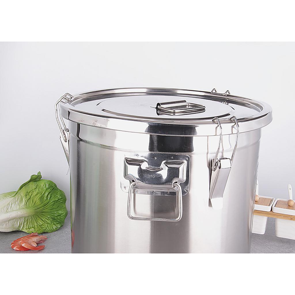 6L Airtight Rice Bucket 304 Stainless Steel Food Storage Container Canister with Lid for Kitchen Grain Flour
