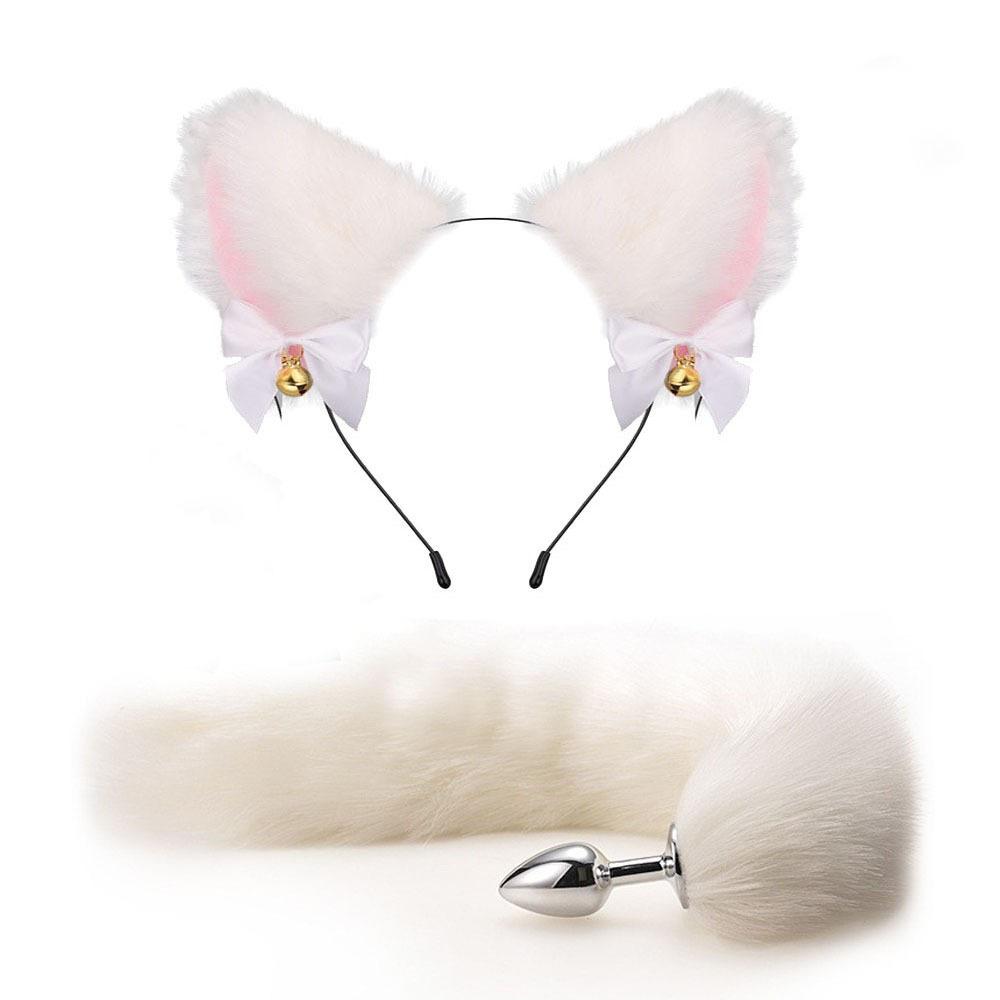 Sexy Three-Piece Set Suit Sex Product Men's and Women's Appliances Sex Product SM Metal Sexy Suit Suit Fox Tail