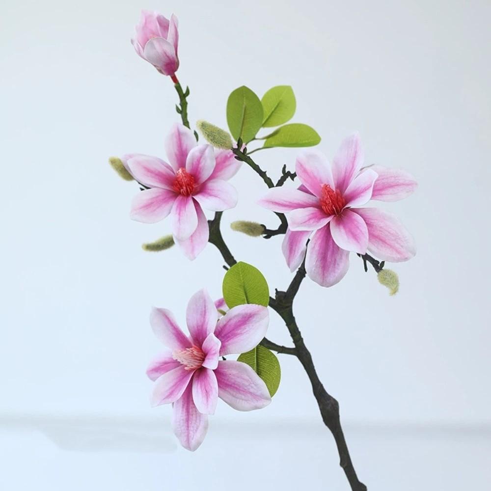 Handmade Artificial Magnolia Flower Realistic Fake Silk Flower Simulation Orchid  Landscape Design