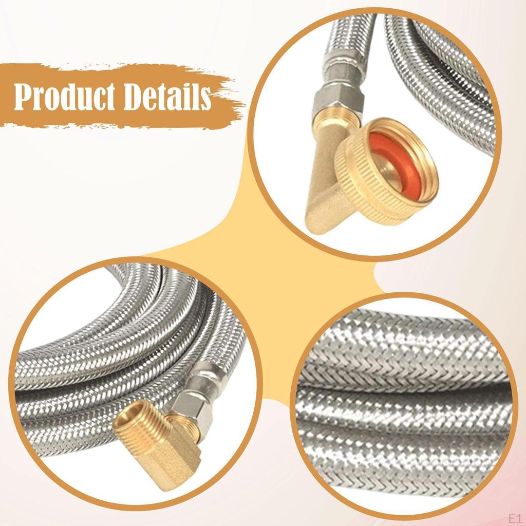 Dish Hose with 3/8" Male Elbow And 3/4" FHT Fittings. Reliable, Easy