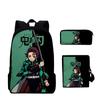 Women's Handbag and Backpack Demon Slayer Backpack Shoulder Bag Pencil Case Kids Boys Girls Cartoon Anime Kimetsu No Yaiba Tomioka Giyuu Schoolbag