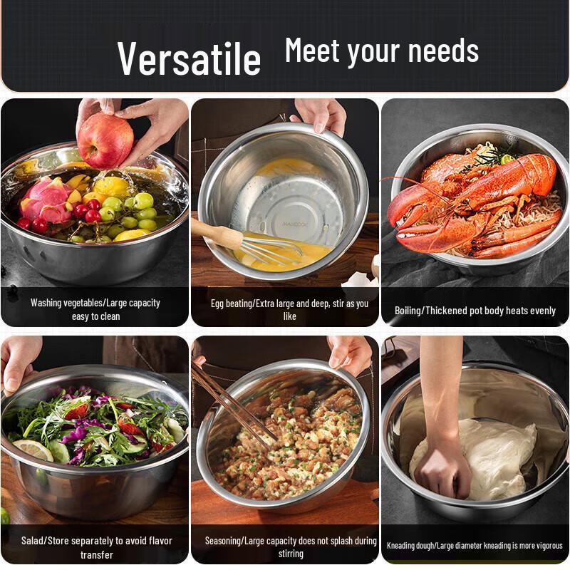 MAXCOOK Thickened Stainless Steel Mixing Bowl